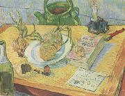 Vincent Van Gogh Still life:Drawing Board,Pipe,Onions and Sealing-Wax (nn04) Spain oil painting artist